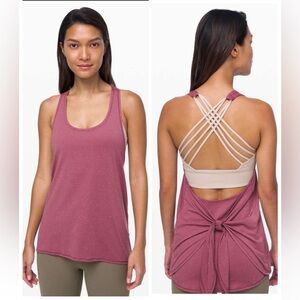 Llululemon  Tied in Energy 2-in-1 Tank
activewear criss cross tank top Sz 8